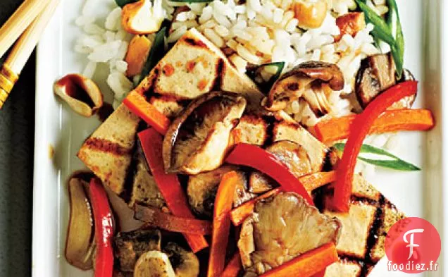Steaks de Tofu avec Shiitakes et Légumes