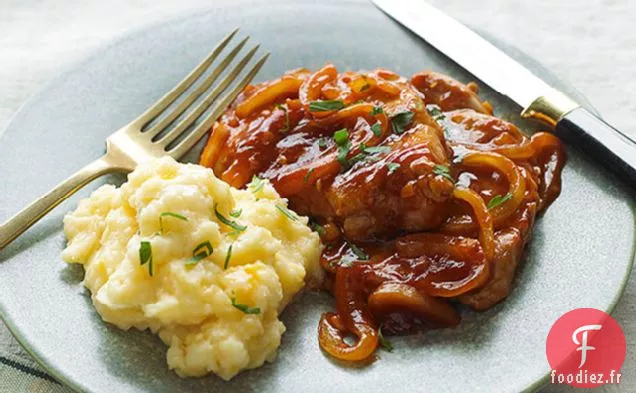 Porc BBQ Rapide et Pommes de Terre au Fromage