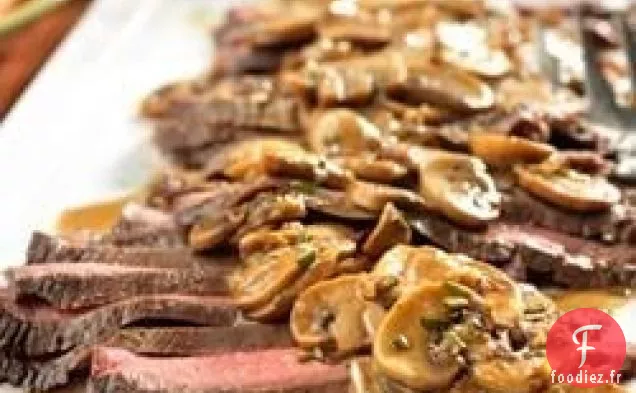 Steak de Flanc avec Sauce aux Champignons