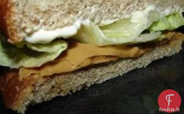 Sandwich au Beurre d'Arachide, Mayonnaise et Laitue