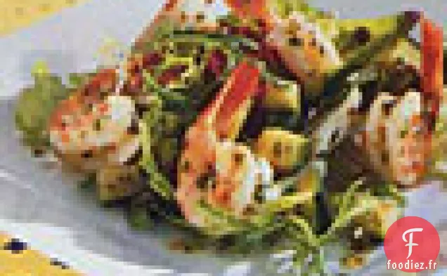 Salade De Crevettes Aux Courgettes Et Au Basilic
