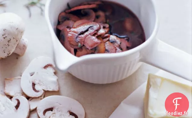 Sauce aux Champignons et Au Vin Rouge