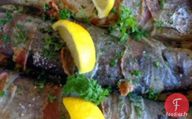 Truite enveloppée de bacon