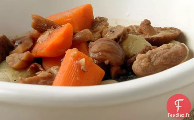 Ragoût de Porc aux Cipollini, Champignons et Châtaignes