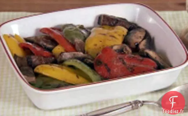 Salade de Poivrons et Champignons Tricolores Grillés