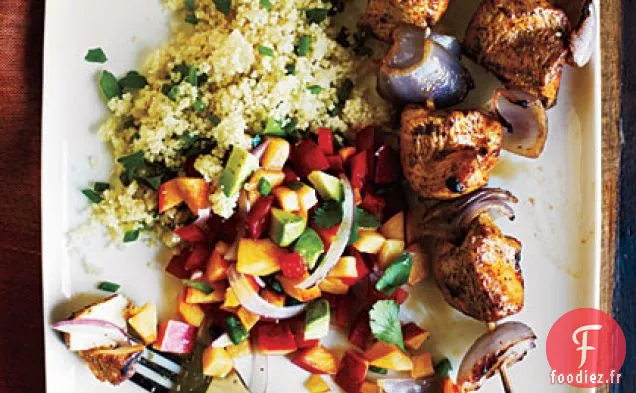 Brochettes de Poulet et Salsa à la Nectarine