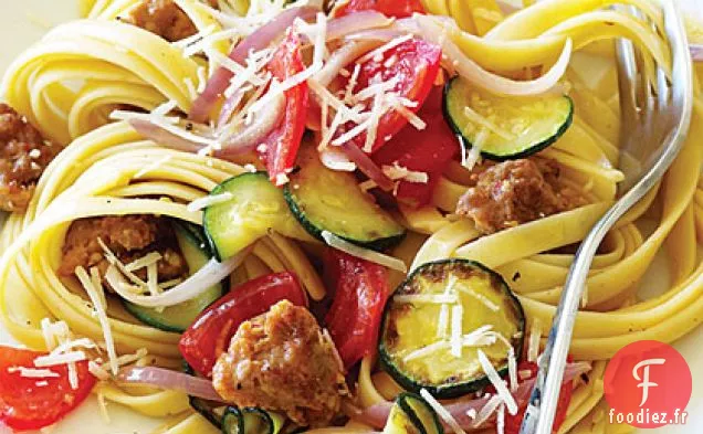 Pâtes Italiennes à la Saucisse et aux Courgettes