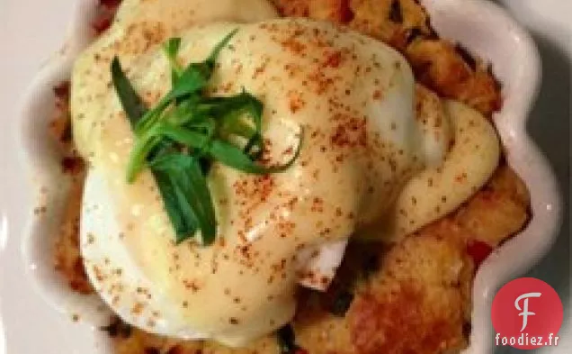 Pudding au Bacon Salé et au Crabe Benedict