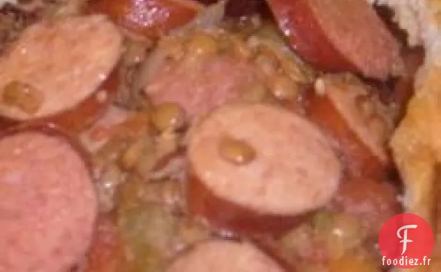 Lentilles et Saucisses à la Mijoteuse