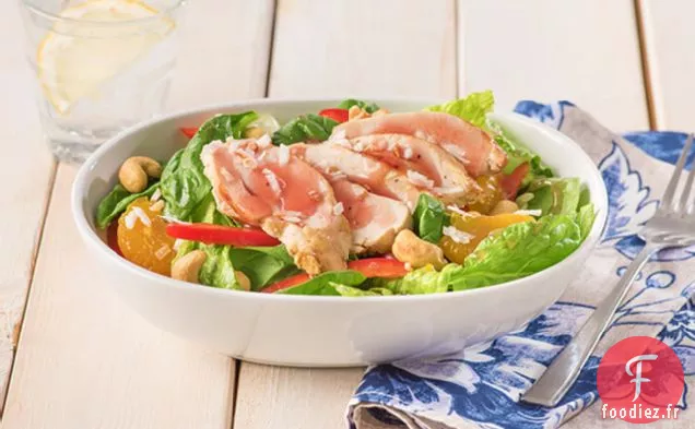 Salade de Poulet Polynésienne aux Bébés Épinards