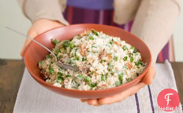 Risotto au Bacon et Pois Sucrés