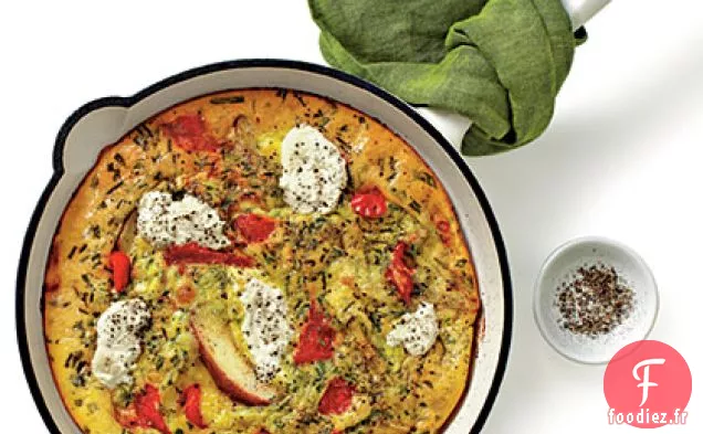 Frittata au Poivron Rouge, Pomme de terre et Ricotta