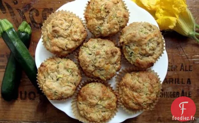 Muffins au Fromage Cheddar aux Courgettes