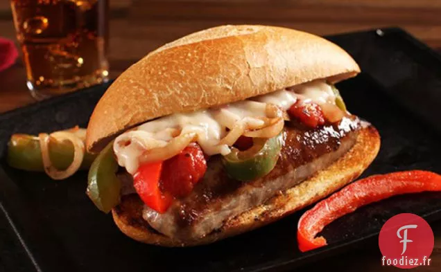 Saucisse rapide et facile sur un petit pain