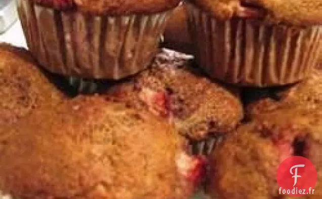 Muffins Géants à la Banane et à la Fraise au Blé Entier de Mimi