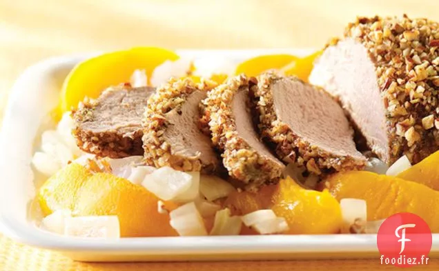 Porc Incrusté de Pacanes et de Pêches