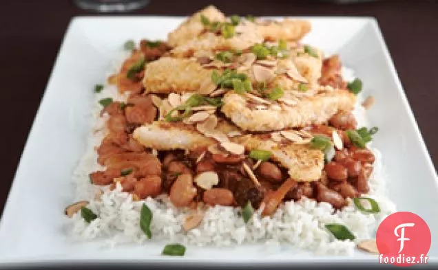 Poisson en Croûte avec Ragoût de Tomates et Haricots