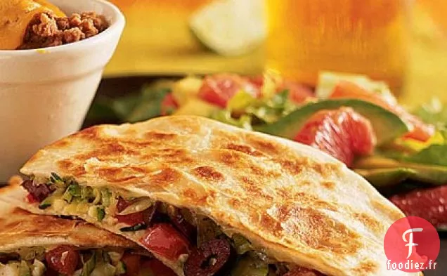 Quesadillas aux Courgettes, aux Olives et au Fromage