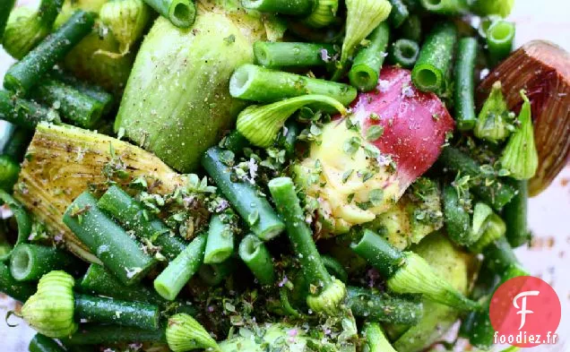 Artichauts Rôtis Aux Oignons, Thym Et Parmesan