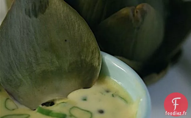 Artichauts À La Mayonnaise Aux Câpres Et aux Oignons verts