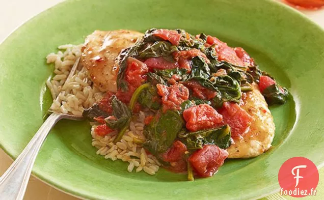 Poêle Rapide au Poulet et aux Épinards