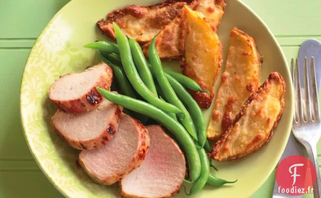 Rôti de Porc à une Poêle avec Frites au Parmesan