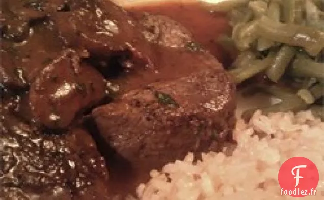 Médaillons de Boeuf avec Sauce à la Poêle Caramélisée