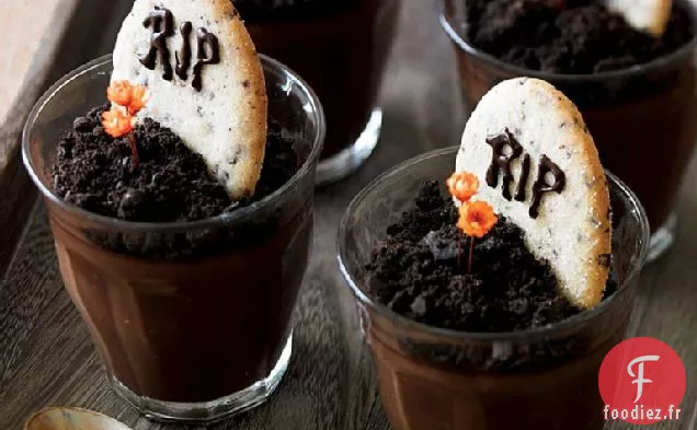 Pots de Crème de Cimetière de Chocolat Noir