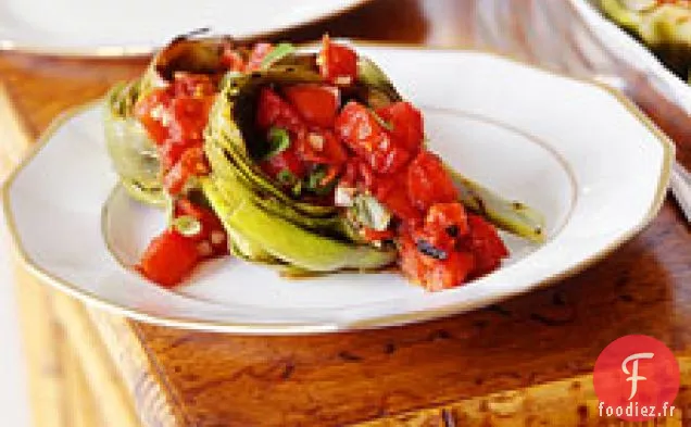 Artichauts Grillés Avec Compote De Tomates Crues
