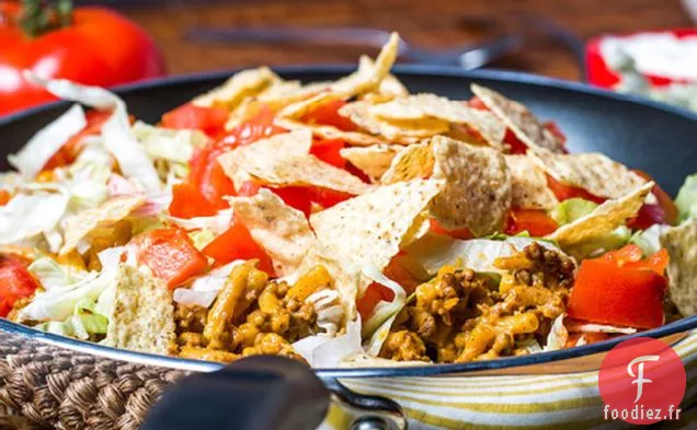 Poêle à Tacos au Boeuf et aux Nouilles à une Casserole
