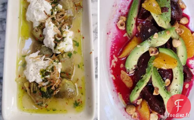 Artichauts Marinés À La Burrata Et Échalotes Croustillantes