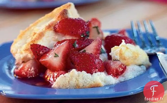 Nuage de Citron avec Compote Fraise-Menthe