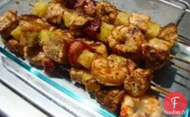 Brochettes de Poulet aux Fraises Mijotées