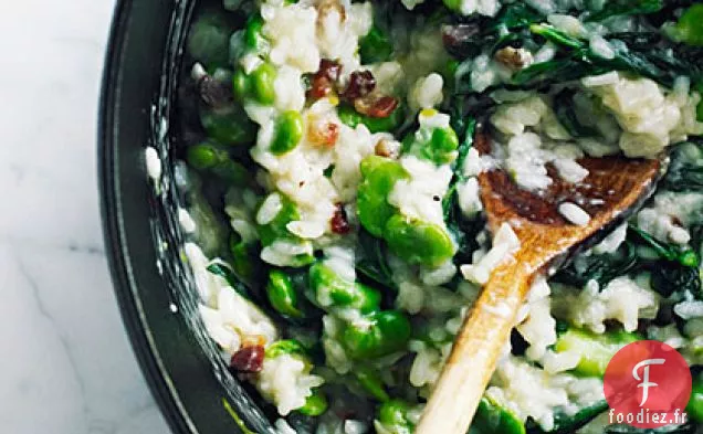 Risotto aux Fèves et Légumes Verts