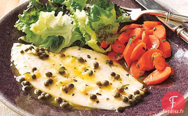 Plie Cuite au four avec Beurre aux Herbes et aux Câpres