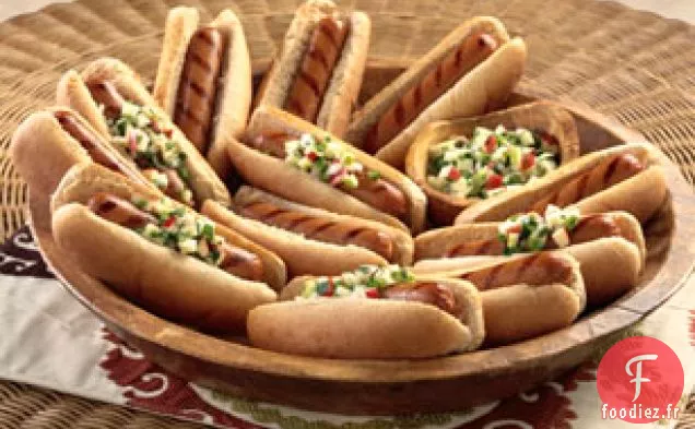 Franks de Dinde Garnis de Salsa aux Pommes Fraîches