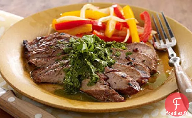 Steak Mariné à la sauce Chimichurri
