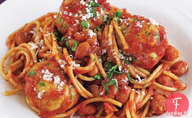Boulettes de Viande Spaghetti et Dinde à la Sauce Tomate