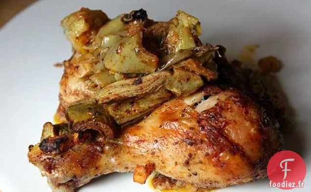 Poulet Cuit Au Four Aux Artichauts, À La Cannelle Et Aux Citrons En Conserve