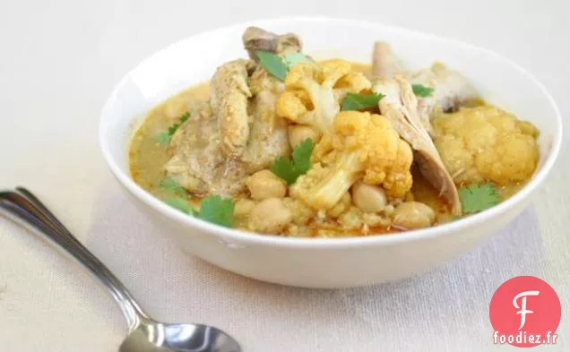 Poulet au Curry Cuit Lentement avec Chou-fleur
