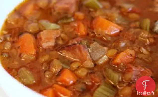 Soupe de Lentilles et Jambon à la Mijoteuse