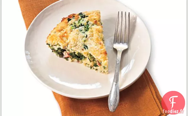 Quiche Épicée au Jambon et aux Légumes verts