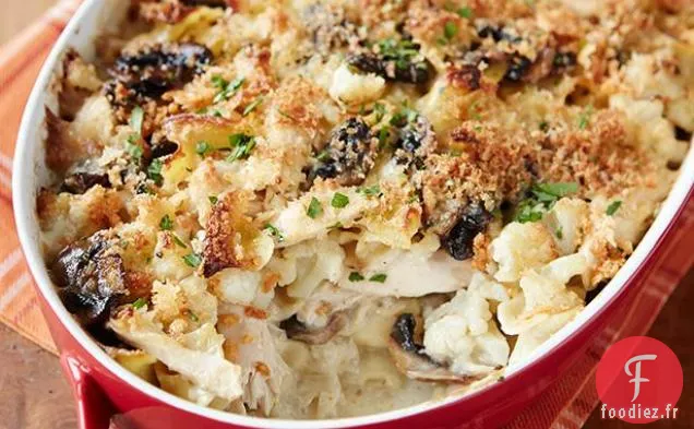 Casserole de Tétrazzini de Poulet au Chou-fleur