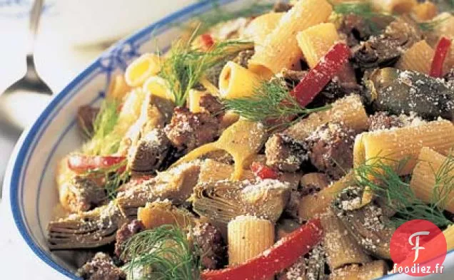 Rigatoni aux Artichauts et Saucisses