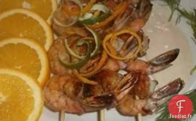 Brochettes de Crevettes Épicées
