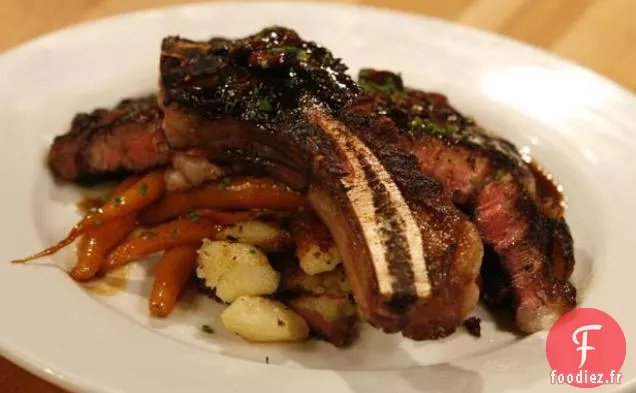 Côtelette Frottée à Sec avec Sauce aux Champignons