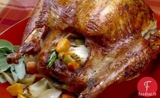 Dinde Rôtie aux Herbes de Style Pionnier de Thanksgiving