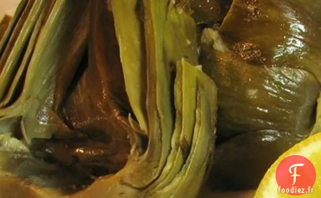 Artichauts Cuits Au Four Au Citron, À L'Ail Et Au Basilic