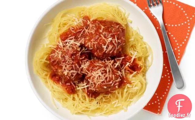 Courge Spaghetti et Boulettes de Viande