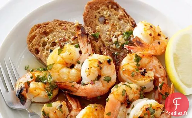 Langoustines aux Crevettes avec Toasts à l'ail